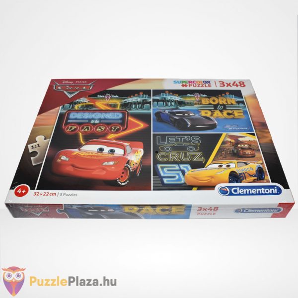 Clementoni - Verdák 3 (Cars) 3x48 db-os puzzle (Disney kirakó) felülről