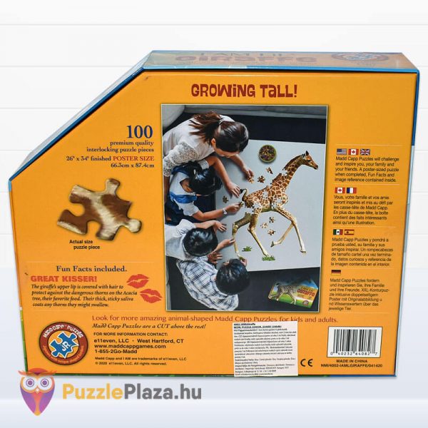100 darabos bébi zsiráf forma puzzle junior, Wow Toys hátulja