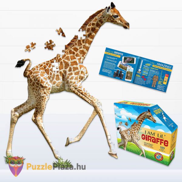 100 darabos bébi zsiráf forma puzzle junior, Wow Toys kirakott képe, posztere és doboza