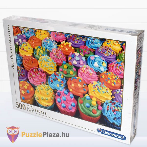 500 db-os Cupcake Puzzle (színes sütik kirakó) oldalról - Clementoni High Quality Collection