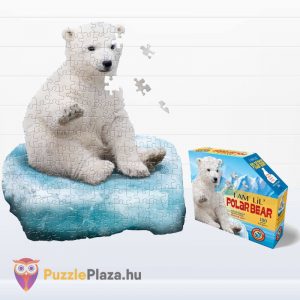 100 darabos jegesmedve formájú puzzle, wow toys - kirakott kép és kirakó doboz