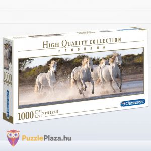 1000 darabos vágtázó fehér lovak panoráma puzzle. Clementoni High Quality Collection 39441