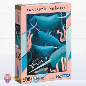 500 darabos narválok digitális illusztráció puzzle - Clementoni Fantastic Animals 35070