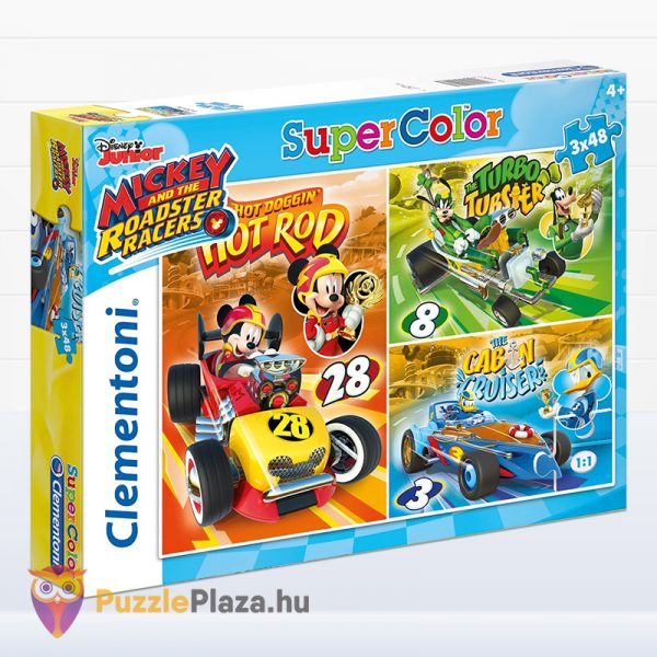 3x48 darabos Clementoni Supercolor Mickey és barátai autóverseny puzzle