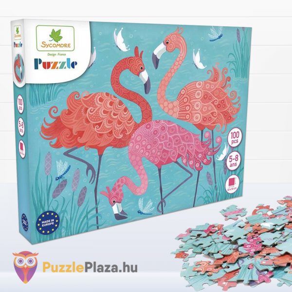 100 darabos Sycomore Flamingós puzzle