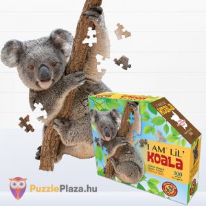 100 darabos koala forma puzzle doboza és kirakott képe