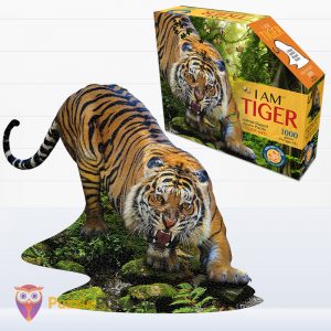 1000 darabos poszter méretű tigris forma puzzle kirakott képe és doboza - Wow Toys