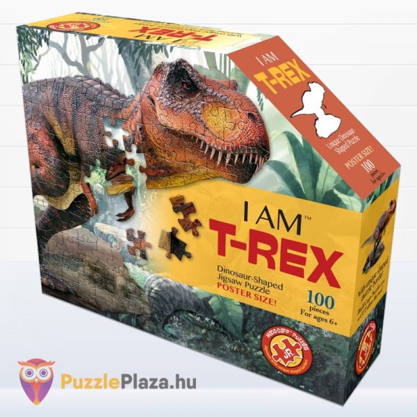 100 darabos T-Rex dinoszaurusz forma puzzle doboza - Wow Toys