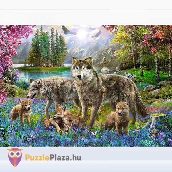 1000 darabos Jan Patrik Krasny: Lupine Family (Farkas család) puzzle kirakott képe - Trefl 10558