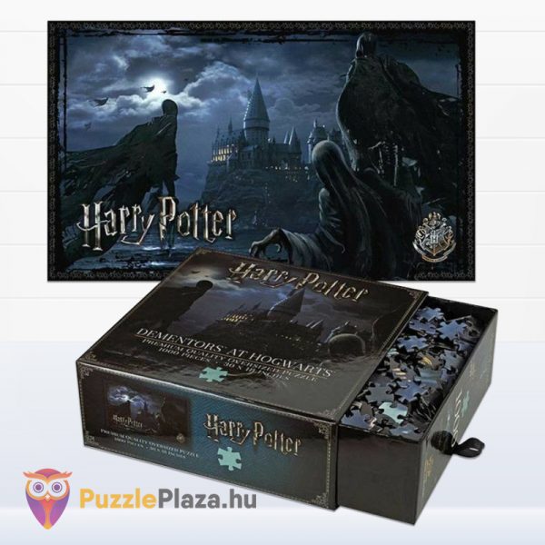1000 darabos Harry Potter puzzle - Dementorok Roxfortban (Hogwartz) kirakott képe és doboza kinyitva