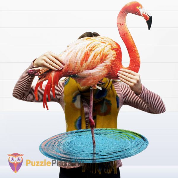 100 db-os poszter méretű flamingós forma puzzle - Wow Puzzle mérete