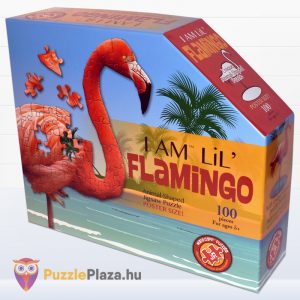 100 db-os poszter méretű flamingós forma puzzle - Wow Puzzle doboza jobbról