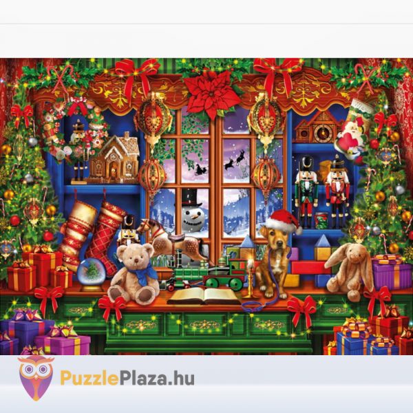 1000 darabos karácsonyi ajándékbolt puzzle kirakott képe - Clementoni 39581