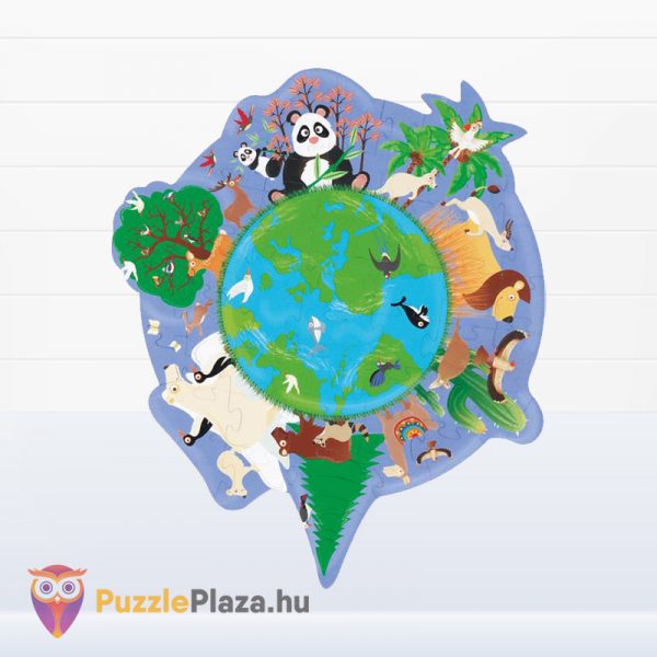 45 darabos a világ puzzle kirakott képe a Scratch Europe márkától