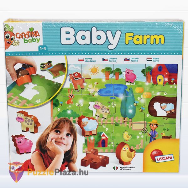 Carotina Baby: Baba farm puzzle 3D állatokkal doboza előről