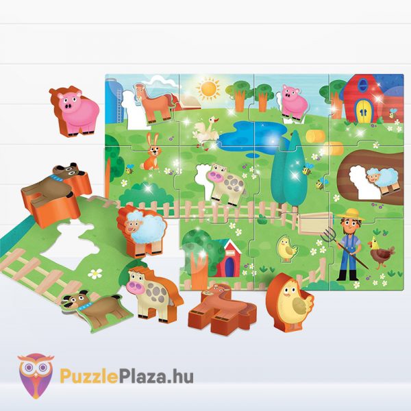 Carotina Baby: Baba farm puzzle tartalma 3D állatokkal