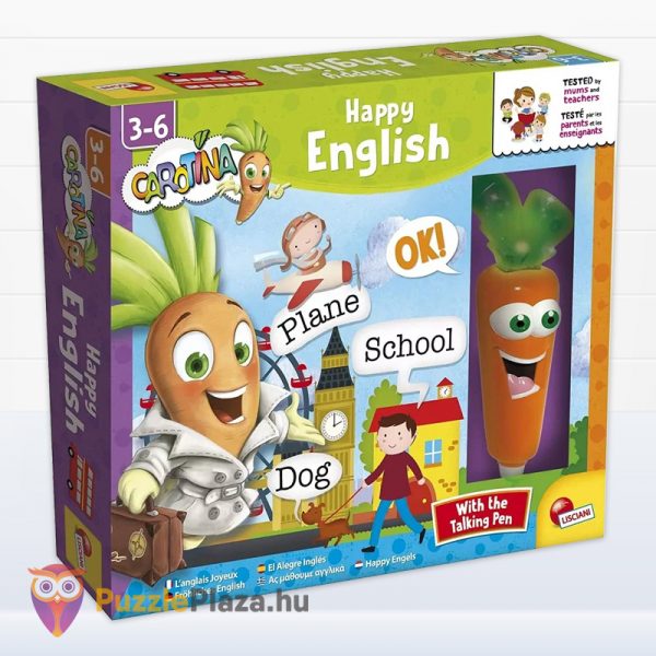 Carotina Happy English interaktív angol oktató játék doboza gyerekeknek