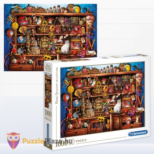 1000 darabos csodálatos régiségbolt (Ye Old Shoppe) Puzzle doboza és kirakott képe - Clementoni 39512