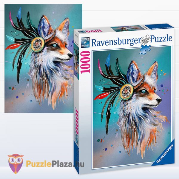 1000 darabos bohókás róka fantasy puzzle kirakott képe és doboza oldalról - Ravensburger 16725