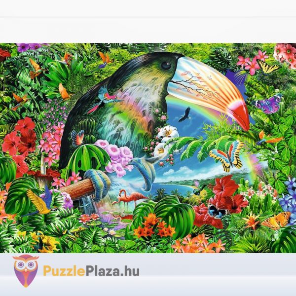 1040 db-os trópusi állatok spirál puzzle kirakott képe - Trefl 40014