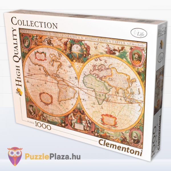 1000 db-os antik térkép puzzle doboza jobbról - Clementoni 31229