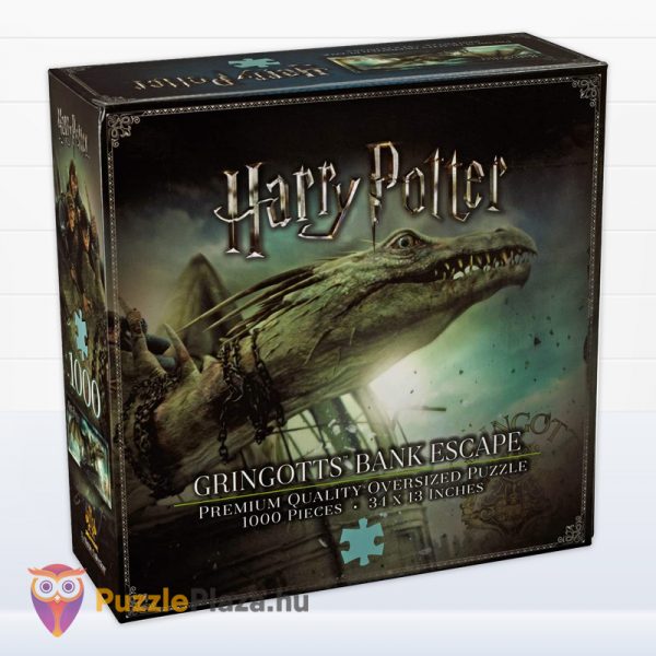 1000 darabos Harry Potter puzzle: Menekülés a Gringotts bankból doboza oldalról - Noble Collection