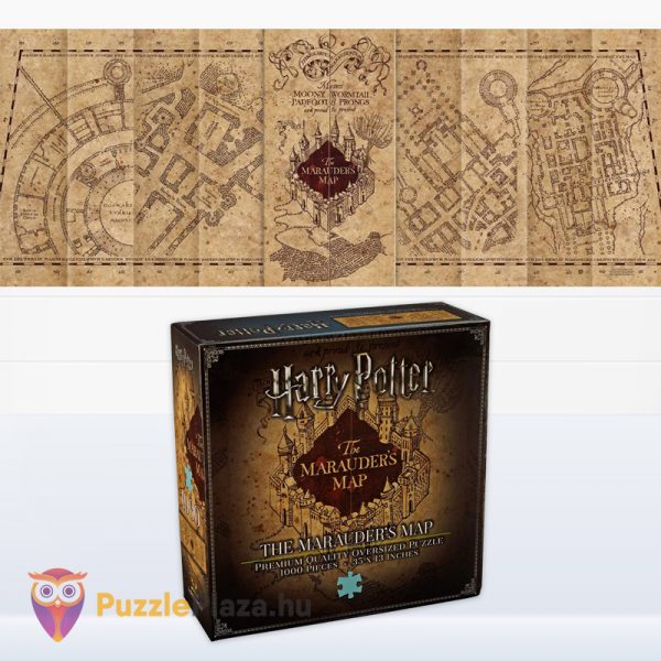1000 darabos Harry Potter: Tekergők térképe puzzle kirakott képe és doboza - Noble Collection