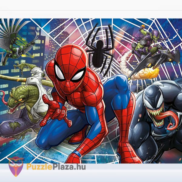 Marvel: Pókember 4 az 1-ben puzzle kirakott képe. 20-60-100-180 darabos Clementoni SuperColor (Szuper Színes) Progressive 21410