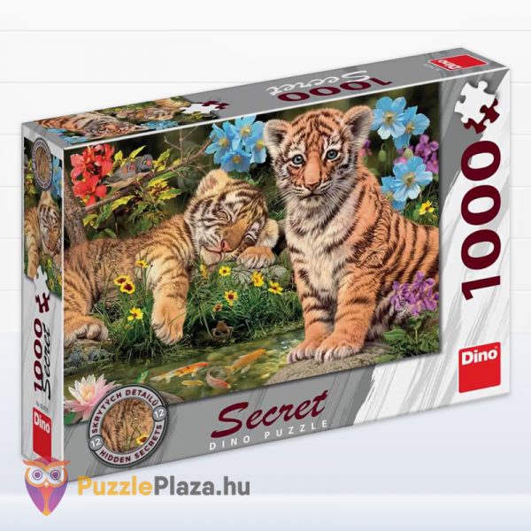 1000 darabos tigriskölykök titkos puzzle doboza balról - Dino Secret 532779