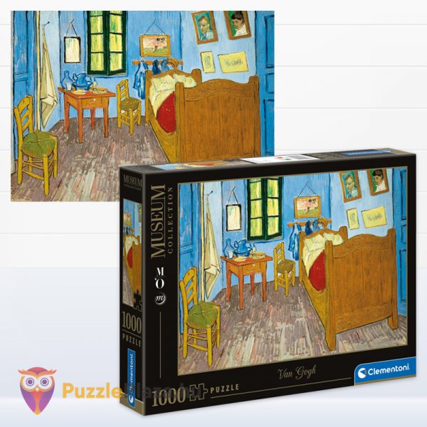 1000 db-os Van Gogh szobája Arles-ben puzzle kirakott képe és doboza - Clementoni Múzeum Kollekció 39616