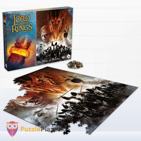 1000 darabos A Gyűrűk Ura: Mordor serege puzzle doboza és kirakó részlete - Winning Moves