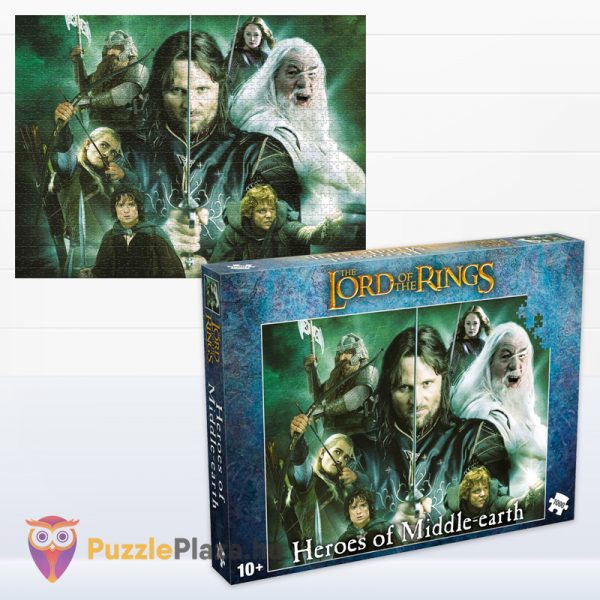 A Gyűrűk Ura: Középfölde hősei puzzle kirakott képe és doboza - 1000 db - Winning Moves
