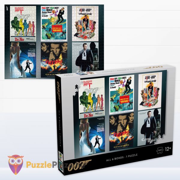 1000 darabos James Bond 6 ügynöke puzzle kirakott képe és doboza - Winning Moves