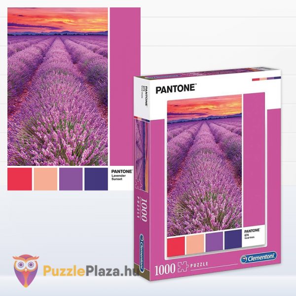 Pantone 674: Levendula farm a naplementében puzzle kirakott képe és doboza - 1000 db - Clementoni Pantone Collection 39493