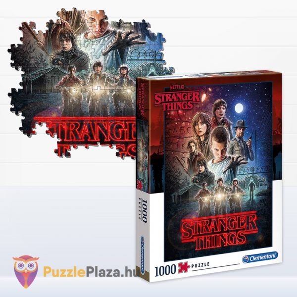 1000 darabos Stranger Things puzzle részlete és doboza - Clementoni 39542