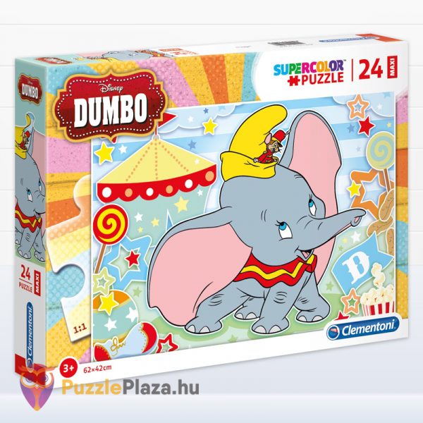 24 darabos Dumbó puzzle - Clementoni Szuper Színes (SuperColor) Maxi 28501