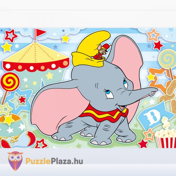 24 darabos Dumbó puzzle kirakott képe - Clementoni Szuper Színes (SuperColor) Maxi 28501