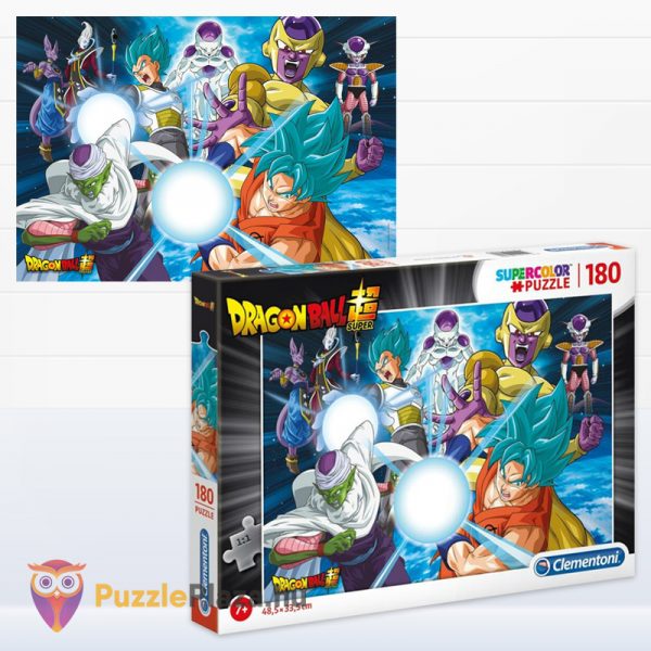 180 darabos Dragon Ball Super: Egységben az erő puzzle kirakott képe és doboza - Clementoni SuperColor (Szuper Színes) 29762