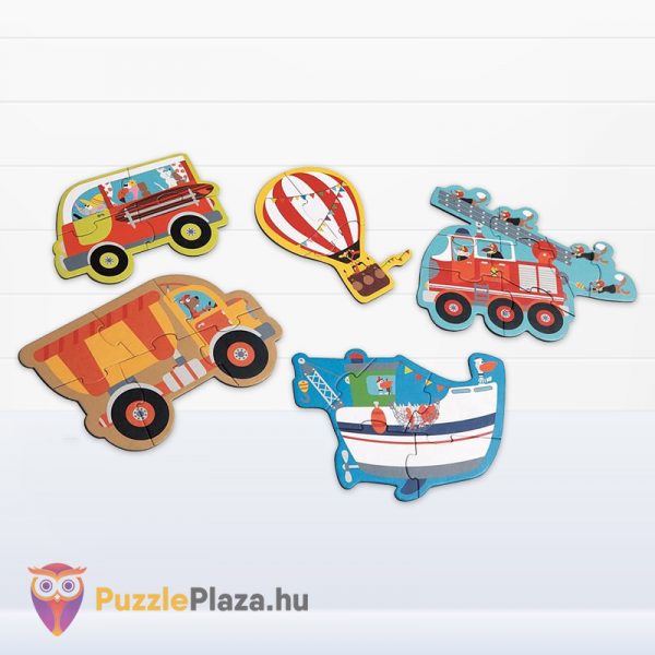 Járművek forma puzzle kirakott kirakói kicsiknek - 3, 4, 5, 6, 8 darabos - Scratch Europe