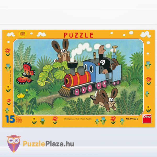 15 darabos Kisvakond és a mozdony keretes puzzle - Dino 00103