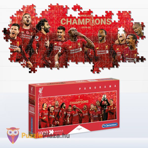 1000 darabos Liverpool FC panoráma puzzle részlete és doboza - Clementoni 39573