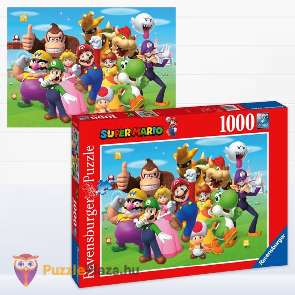 1000 darabos Super Mario puzzle kirakott képe és doboza - Ravensburger 14970