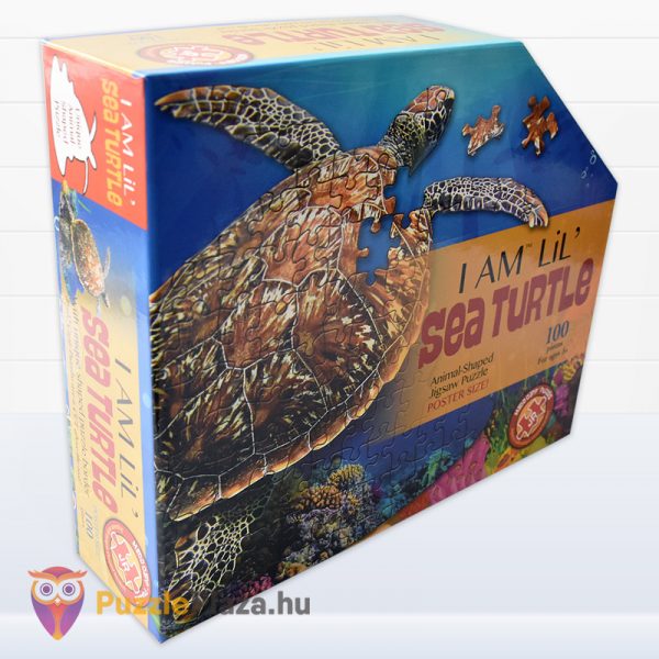 100 darabos teknős forma puzzle doboza balról - Wow Puzzle