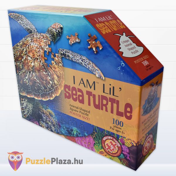 100 darabos teknős forma puzzle doboza jobbról - Wow Puzzle