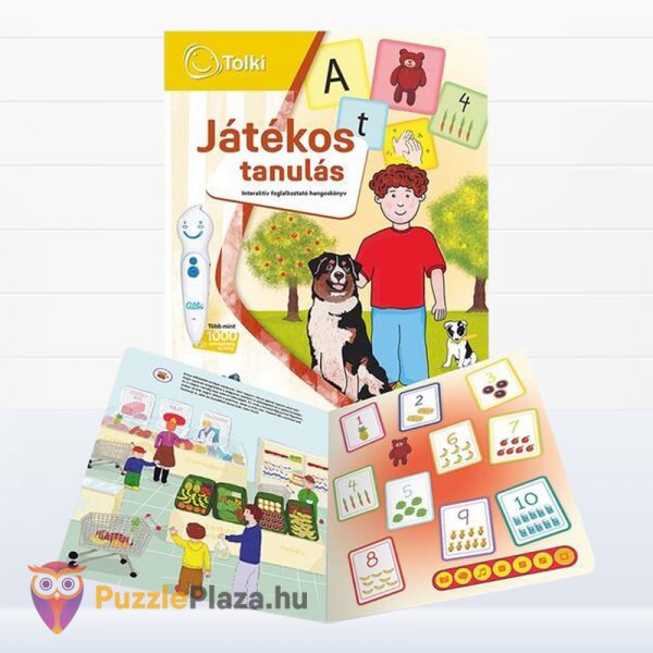 Tolki: Játékos tanulás - Interaktív hangoskönyv kezdő szett könyve kinyitva