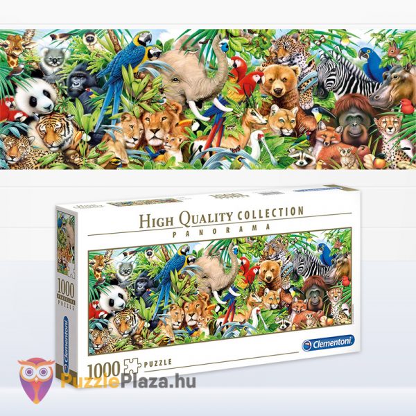1000 darabos vadállatok panoráma puzzle kirakott képe és doboza - Clementoni 39517