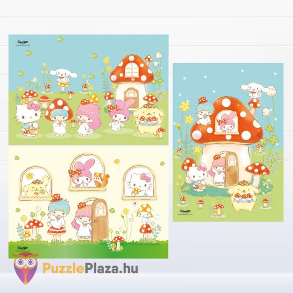 Hello Kitty és barátai puzzle kirakott képei - 3x48 db - Clementoni Szuper Színes (SuperColor) 25246