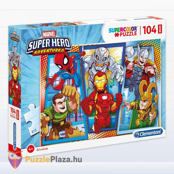 104 darabos Marvel, Szuperhősök (Super Hero Adventures) puzzle - Clementoni SuperColor Maxi 23746