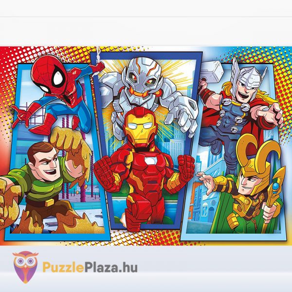104 darabos Marvel, Szuperhősök (Super Hero Adventures) puzzle kirakott képe - Clementoni SuperColor Maxi 23746