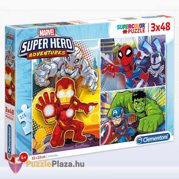 3x48 darabos Marvel: Szuperhősök (Super Hero Adventures) puzzle - Clementoni SuperColor 25248